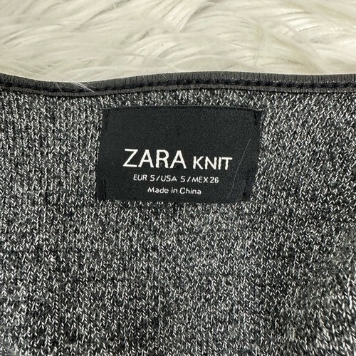 Zara Women’s Gray Contemporary Draped Open Front Long Cardigan Sweater S/C34 - Picture 7 of 14