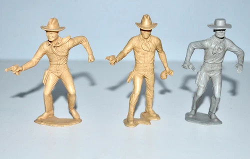 Rare Vintage 1950s Marx 3 1/2-Inch Cowboy Plastic Playset Figures