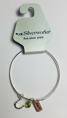 Belk Silverworks Fine Silver Plate Round Armreif Glück Armbandverschluss Bettelarmband 