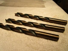 (3) Ltr V HSS 135° Split Point Black & Gold Finish Jobber Drill