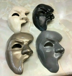 Phantom Half Face Mask Black Cream Silver Gold Men Mardi Gras Carnival Accessory Ebay