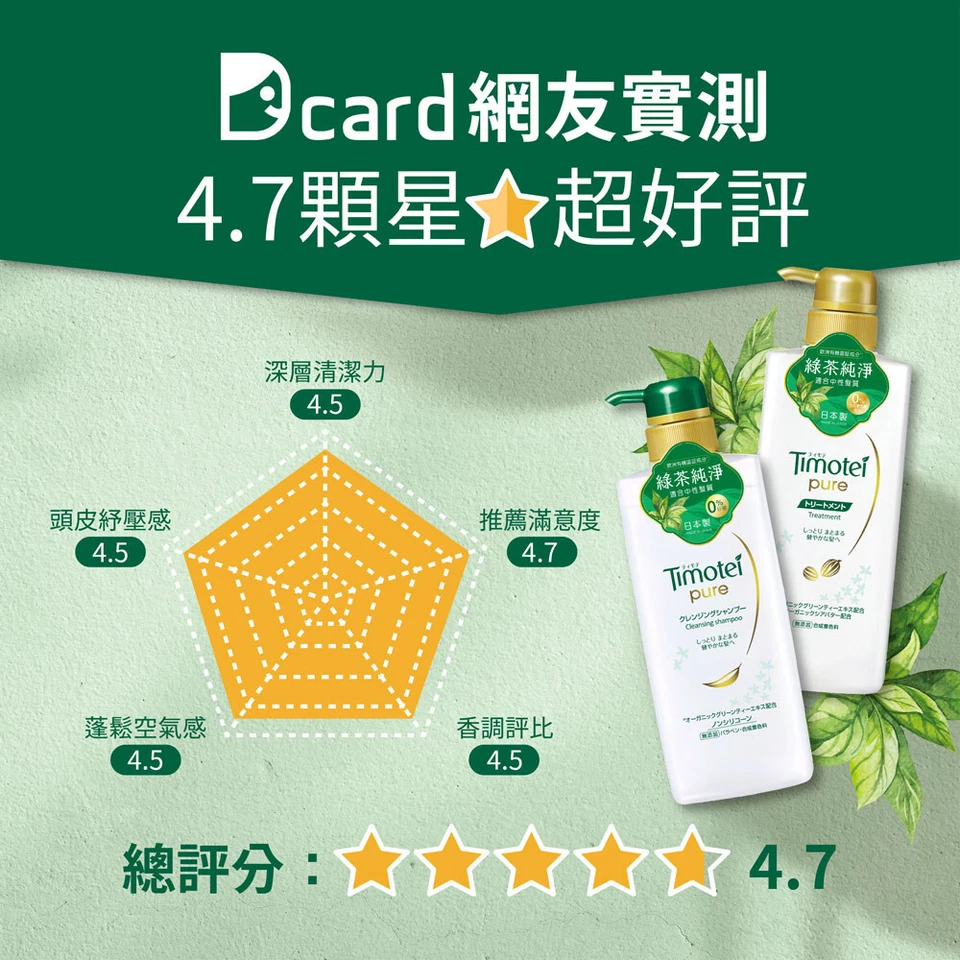 [TIMOTEI] Pure Green Tea Deep Cleansing Purifying Hair Shampoo 500g JAPAN NEW - Image 2 of 4