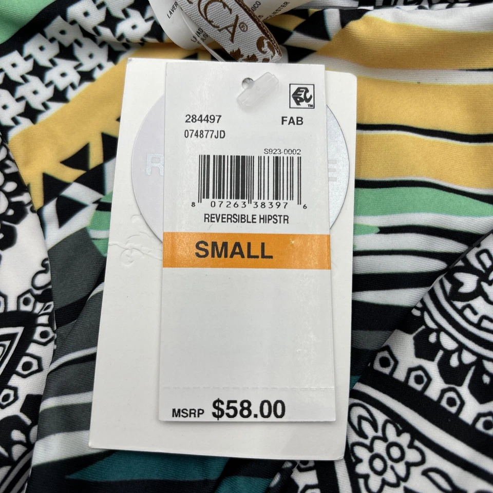 Nuevo con etiquetas Becca Mujer Estampado Reversible Hipster Parte Inferior Multi Talla S Foto 3 de 3