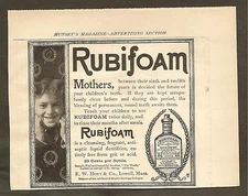 VINTAGE AD FROM MUNSEY'S MAGAZINE - RUBIFOAM TEETH CLEANER & CLARKE'S PURE RYE