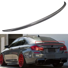 For 2011-2016 BMW F10 5-Series Sedan Carbon Fiber Glossy Black Trunk Spoiler Lip