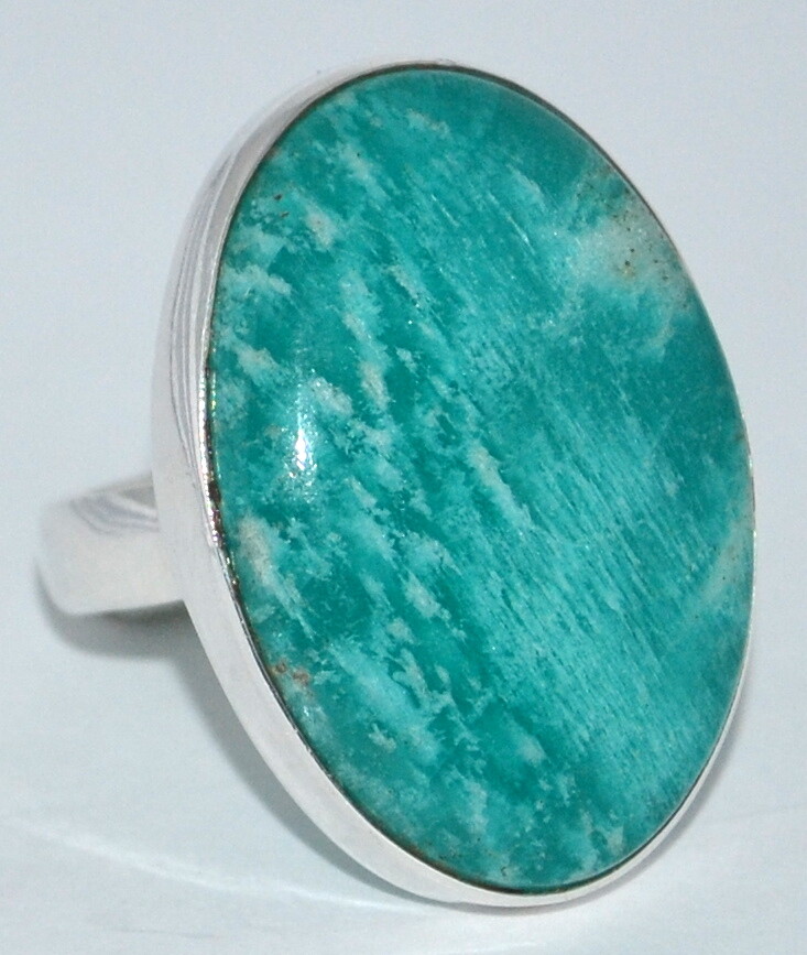 Stunning Amazonite Gemstone Solitaire Ring 925 St… - image 2