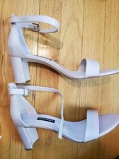 Nine West Pruce Block Heel Dress Sandal NEW IN BOX Sz 7.5 Nude Beige Tan Natural