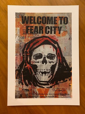 Welcome to Fear City 10'' x 14'' Signed Numbered Art Print NYC New York City Skull
