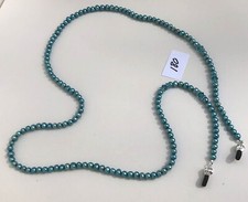 Dark Teal Pearl Swarovski Crystal Rhinestone Eyeglass Sunglass Leash Holder