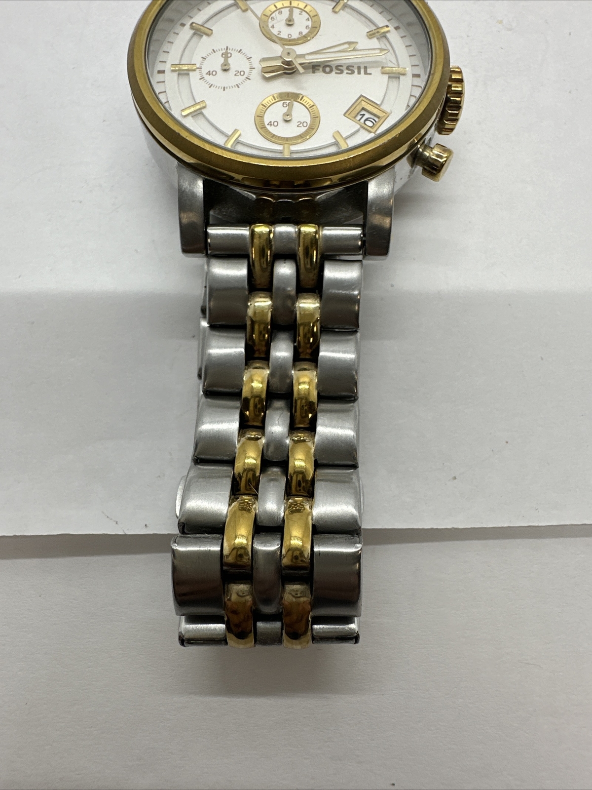 Fossil Original BOYFRIEND Chronograph Two Tone Stainless Watch  