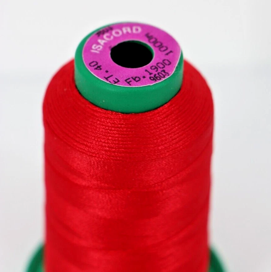 Isacord Embroidery Thread 1000m Single Cone 1900 - Geranium - Image 2 of 2