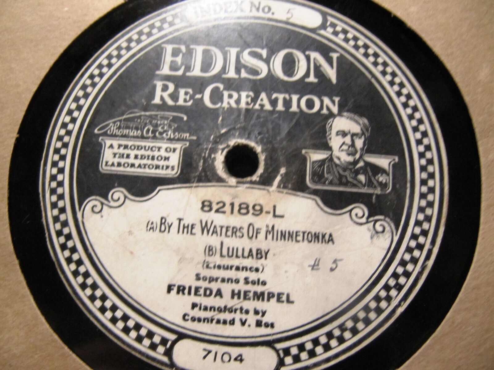 1920 Frieda Hempel DIXIE Kentucky BABE LULLABY Waters of Minnetonka EDISON 82189