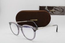NEW TOM FORD TF 5905-B 020 CLEAR GREY GUNMETAL AUTHENTIC EYEGLASSES 49-21