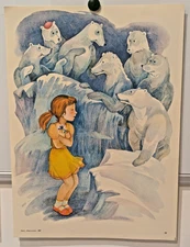 Ukrainian Folk Poster 1987 - Soviet USSR -antarctica polar bear- Interior Design