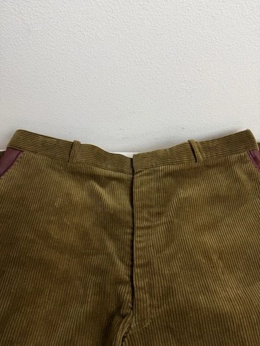 Vintage Orvis Mens Green Cotton Corduroy Flat Front  Leather Trim Pants 38 X 31 video thumbnail