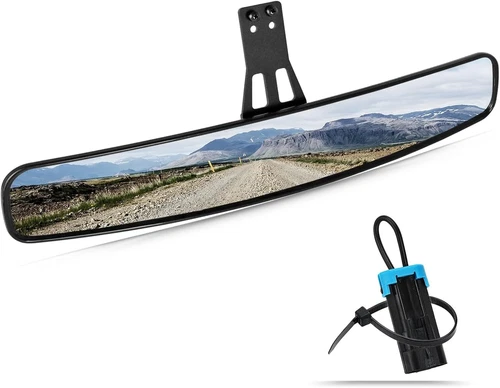 Panoramic Convex Ranger Rear View Mirrors Compatible with 2017-2024 Black 
