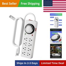 8 Outlet Surge Protector with Mechanical Timer, 4 Timed 4 Always-On Outlets...
