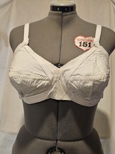 Vintage 50's Ruth Barry White Cotton Circle Stitch Bullet Bra Sz 42C