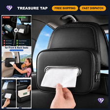 Extra Large Leather Car Tissue Holder - Fits 120-230 Count Boxes, Dual Zipper, E
