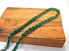 925 Sterling Silver Natural Green onyx necklace with earring set handmade gift