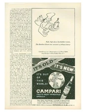 1964 Campari Aperitif & Plaza Rockefeller Center Hotel PRINT AD