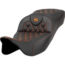 Saddlemen Orange LS Extended Reach RoadSofa Seat Harley 08-23 Touring