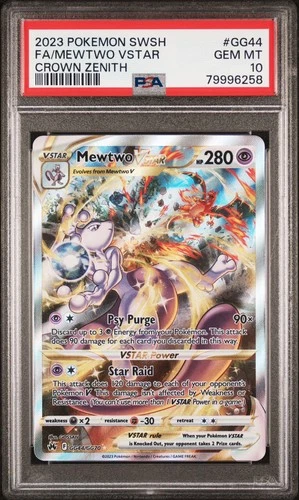 Pokemon Crown Zenith Galarian Gallery Mewtwo VSTAR GG44/GG70 Holo FA PSA 10