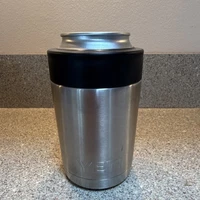 Yeti Insulated Stainless Steel Can Cooler Silver with Black Lid Solid Pattern