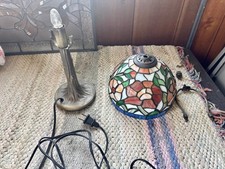 Vintage Tiffany Style Stained Glass Table Lamp multicolor floral