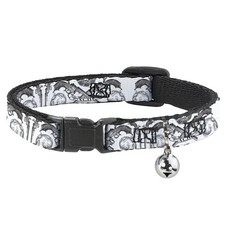 Cat Collar Breakaway with Bell BD Est. 93 White NARROW Fits 8.5-12"