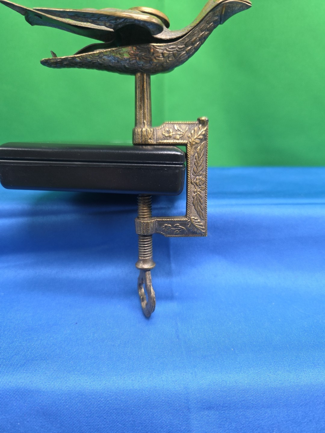 Antique Embossed Metal Sewing Bird Clamp Victorian Custom Ornate  Decorative TS