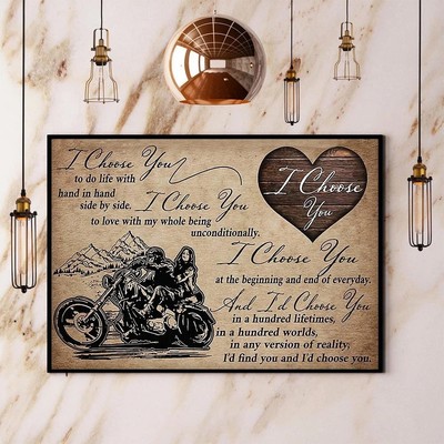 Biker I Choose You To Do Life Paper poster, Poster No Frame Matte Poster Wall...
