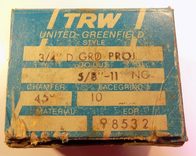 TRW 3/4'' D GRD PROJ  5/8''-11 NG 45 Degree Chamfer Facegrind 10