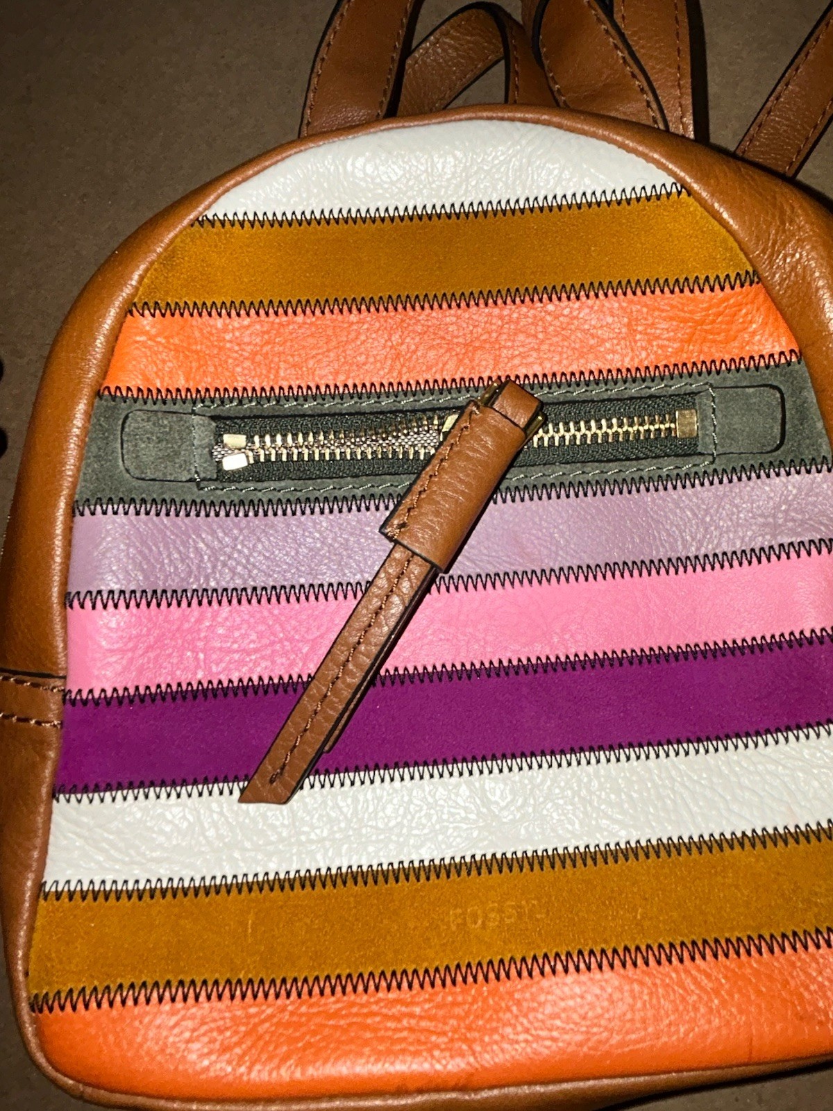 Fossil Megan Colored Patchwork Mini Leather Backp… - image 7