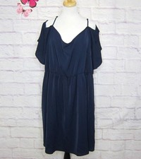 SHEIN FIT+ Women's Size 24/26 Navy Blue Cold Shoulder A-line Dress New!