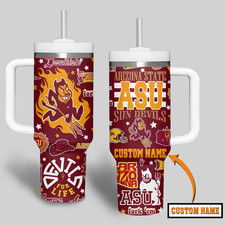 Custom Arizona College Football Fan Tumbler with Handle 20oz 30oz 40oz