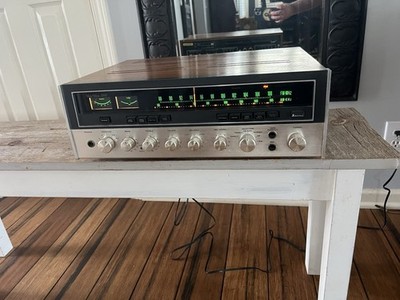 Vintage 1971 Sansui 7000 Silver Face Wood Cabinet Stereo Tuner Amplifier