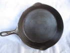 Antique ARC Wagner Ware Sidney -0 Cast Iron No. 9B NICKEL Skillet w/Heat Ring