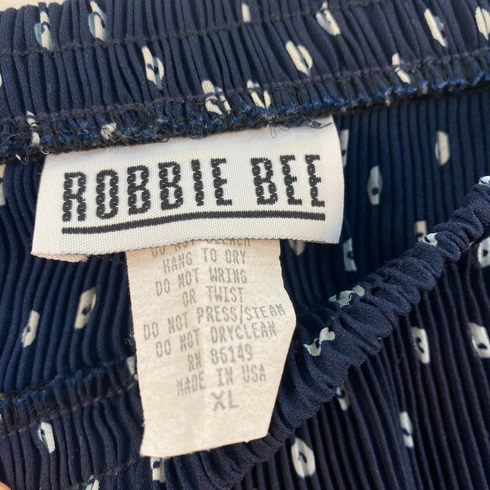 Falda Robbie Bee XL para mujer azul blanco a lunares maxi plisado cintura elástica línea A Foto 4 de 4