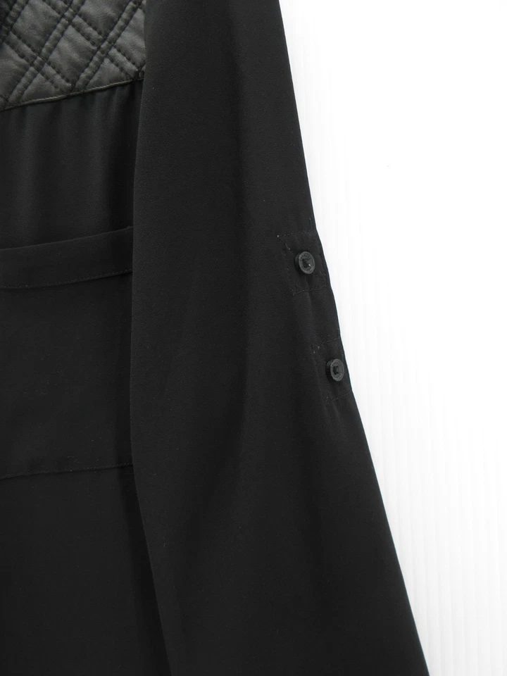 Express Top 女式 XS 黑色 Portofino 衬衫纽扣卷片人造皮革装饰 — 第 4/4 张图片