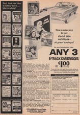 1970 Vintage Print Ad Columbia Stereo Tape Cartridge Service Any 3 8-Track
