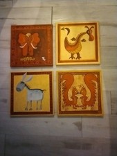 Set Tierbilder in acryl gemalte Bilder