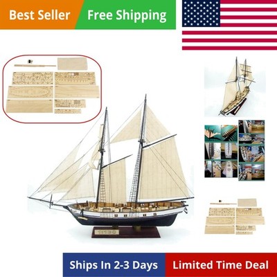 1/130 Scale DIY Hobby Wooden Ship Science Equipmen Assembly Model Boat Kits S...