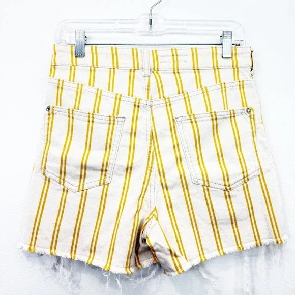 Женские джинсовые шорты Anthropologie Pilcro в желтую полоску размер 28 - Изображение 3 из 4