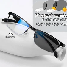 Anti Blue Light Photochromic Multifocus Reading Glasses Readers TR90 Eyeglasses