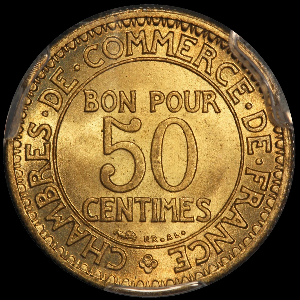 1921 France 50 Centimes Coin - PCGS MS 66 - KM #884 - Image 3 of 4