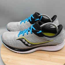 Saucony Shoes Mens 11.5 Grey Black Blue Guide 14 Road Jogging Trainer Flaws