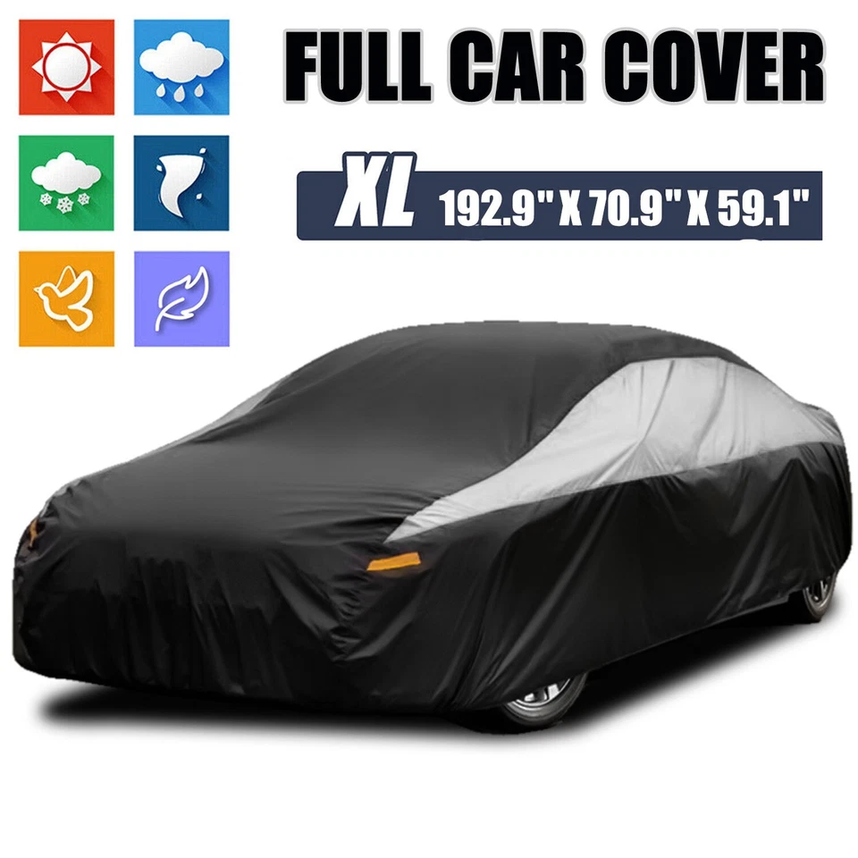 For Mercedes-Benz Full Car Cover UV Snow Dust Rain Resistant Protection Black - Image 2 of 4