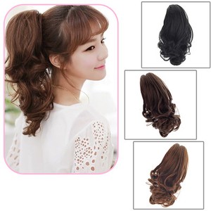 New Women Short Wavy Curly Claw Ponytail Clip In On Hair