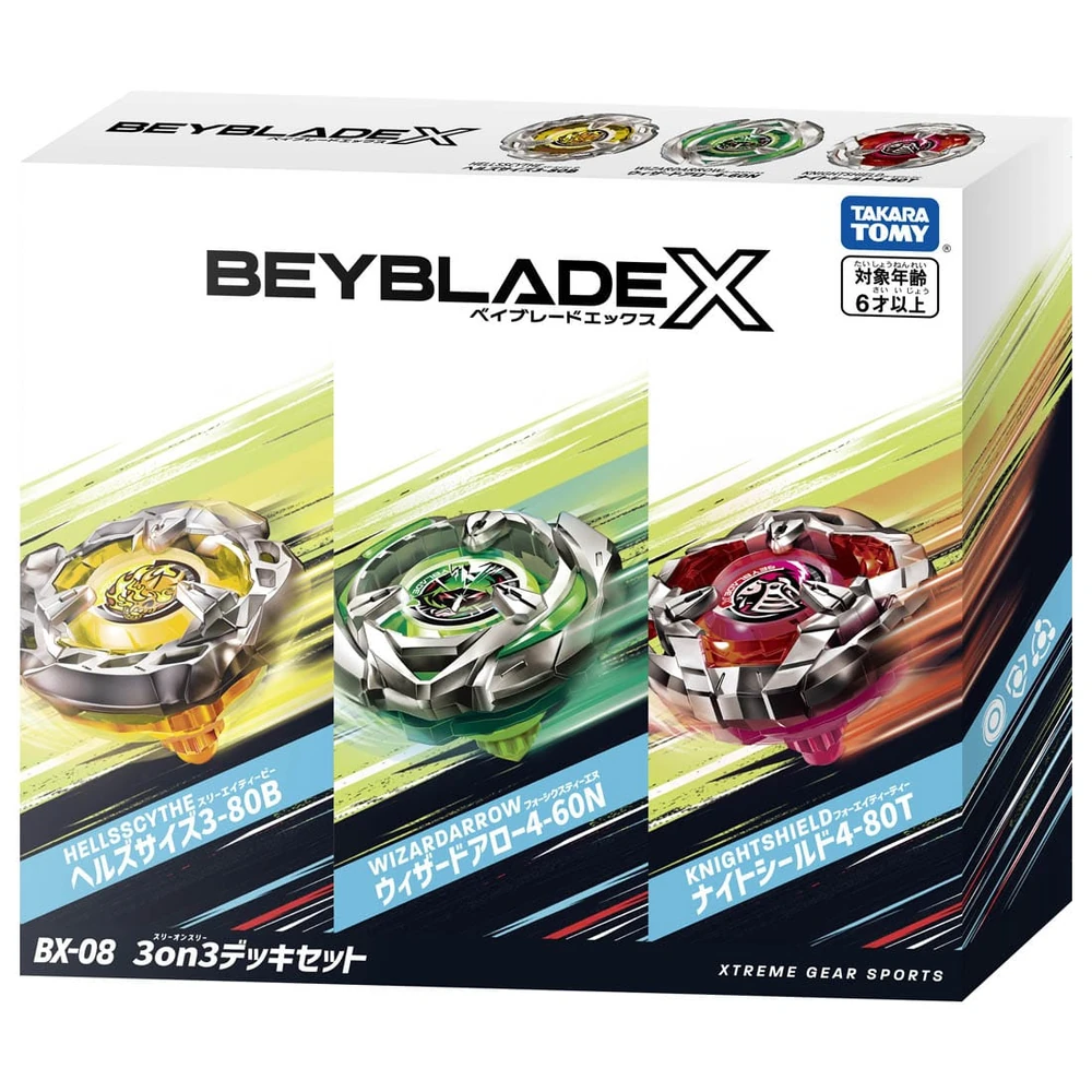 (En stock) Jeu de deck Takara Tomy Beyblade X BX-08 Battle 3on3